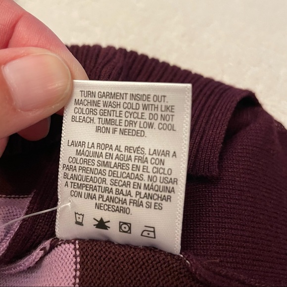 NWOT. Laura Scott Purple Striped Tunic Sweater.  Size 1X - Picture 6 of 9